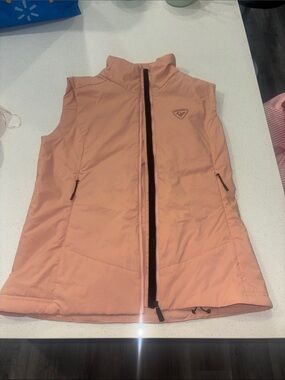 Rossignol Peach Quilted Women's Vest with Zip Front